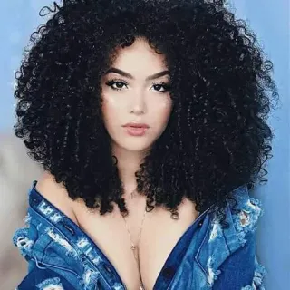 🌝 8bfb40c9 femme, cheveux bouclés, beauté, portrait, mode telegram sticker