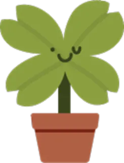 🍀 0e975520 planta, flor, planta de casa, desenho animado, fofo, vaso telegram sticker