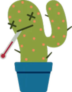 😵 240b58e6 cacto, doente, doente, termômetro, planta, deserto, natureza telegram sticker