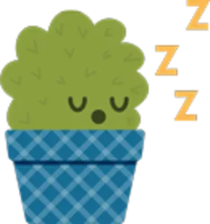 💤 37b5a550 planta, dormindo, zz, fofo, desenho animado, planta em vaso telegram sticker