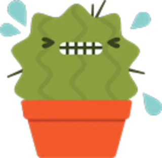 😪 6da2829b cacto, planta, aterrorizado, chorando, suando, fofo telegram sticker