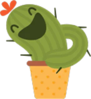 😌 825b7d5f cacto, planta, feliz, vaso de flor, deserto, suculenta, desenho animado telegram sticker