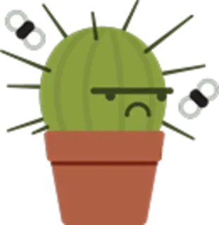 😒 91842d4f cacto, planta, vaso, suculenta, deserto, espinhoso, legal, desenho animado telegram sticker