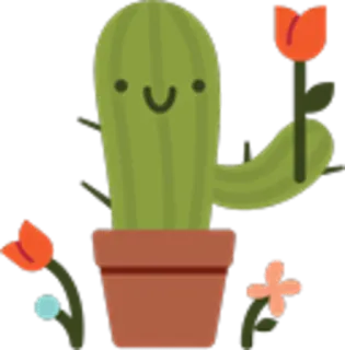 🌹 c37cbe3d cacto, flores, planta, fofo, feliz, natureza, botânico telegram sticker