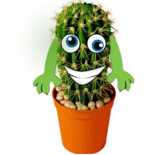 🌵 82855894 kaktus, roślina, sukulent, kreskówka, oczy, uśmiech telegram sticker