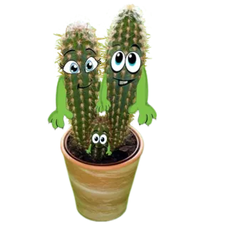 👨‍👩‍👦‍👦 83374751 kaktus, rodzina, roślina, kreskówka, słodki, sukulent, roślina doniczkowa telegram sticker