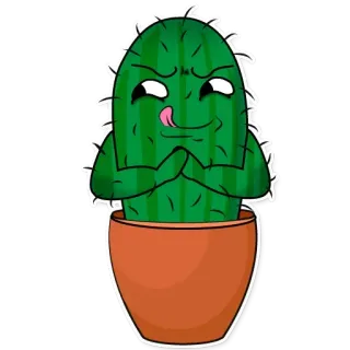 😊 3d22ac2d Cactus, Plante, Drôle, Dessin animé, Sarcastique, Blague, Piquant telegram sticker