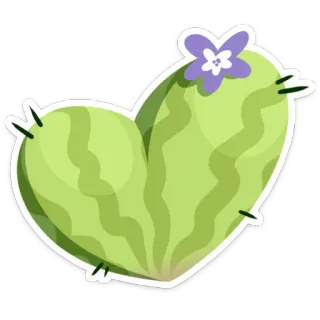 😍 ec024169 선인장, 하트, 식물, 꽃, 초록, 사랑, 자연 telegram sticker