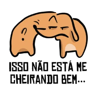 🤔 47b73861 ISSO NÃO ESTÁ ME CHEIRANDO BEM... Cartoon, Hunde, Verdächtig, Geruch, Fragezeichen telegram sticker