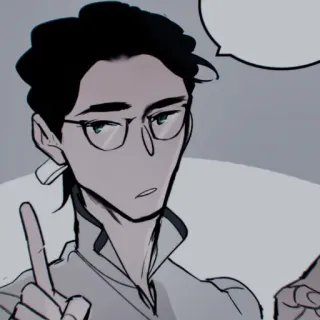 ⚓️ 12cda1af postać, okulary, mężczyzna, wskazujący, kreskówka telegram sticker