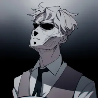 ✖️ 93204f9c maska, mężczyzna, garnitur, szkic, rysunek, postać telegram sticker