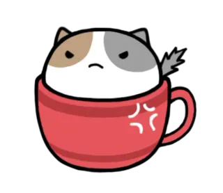 😠 0ec2d235 猫, カップ, 怒り, 可愛い, ステッカー, 動物 telegram sticker