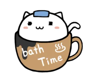 🛁 caaec587 bath Time 猫, お風呂, かわいい, アニメ, 動物, 可愛い, リラックス telegram sticker