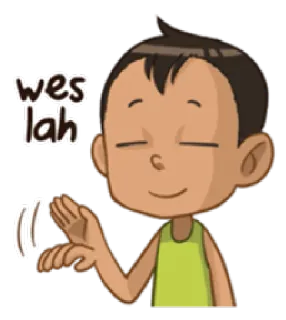 👐 33991f37 wes lah Hoạt hình, Bé trai, Cử chỉ tay, Bình tĩnh, Được telegram sticker