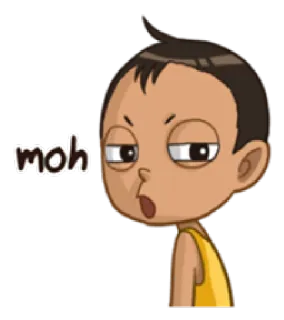 😕 e7c57607 moh bé trai, emoji, hoạt hình, khuôn mặt, biểu cảm telegram sticker