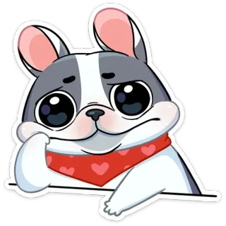 ☺️ 44969e99 cane, bulldog francese, adesivo, carino, animale telegram sticker
