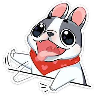 👋 7224bc81 cane, bulldog francese, adesivo, carino, cartone animato telegram sticker