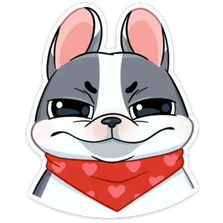 😈 74ef94f0 cane, bulldog francese, cucciolo, carino, animale, adesivo telegram sticker