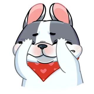 🙈 7dc7d6db cane, cartone animato, bulldog francese, animale, carino telegram sticker