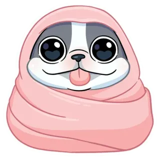 😛 849e1f8a cane, carino, animale, adesivo, coperta, accogliente telegram sticker