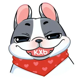 😊 ef093723 КХЬ cane, animale, cartone animato, bulldog francese, adesivo telegram sticker