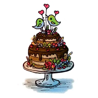 ❤ b653cdcd kue, burung, makanan penutup, hati, manis, perayaan, pernikahan telegram sticker
