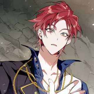 🌑 383ad040 Anime, Mangá, Personagem, cabelo ruivo, masculino, retrato telegram sticker