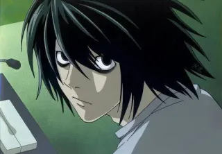 😑 23822fab L Lawliet Death Note Anime, Detectives, Inteligencia, Manga, Pensamiento telegram sticker