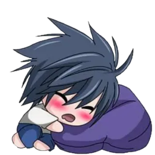 ☺️ 7fbb9482 L Lawliet Death Note anime, manga, detective, dormilón, lindo telegram sticker