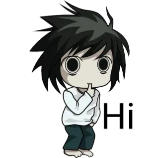 👋 9932fd78 L Lawliet Death Note Hi Anime, Manga, Personaje, L, Lindo, Hola telegram sticker