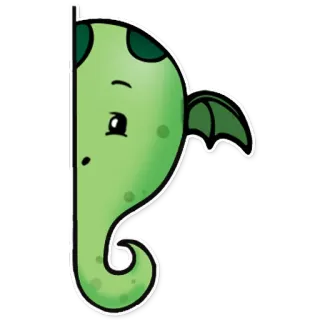 🔜 b39c957b มังกร, น่ารัก, สติกเกอร์, สีเขียว, การ์ตูน, แฟนตาซี telegram sticker