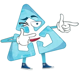 👉 3254948b cartoon, mascot, character, triangle, puzzle telegram sticker