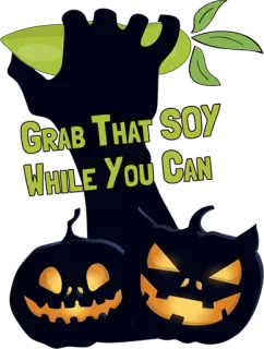 🎃 44cc6b5a Grab That Soy While You Can soy, halloween, pumpkin, vegetable, joke telegram sticker