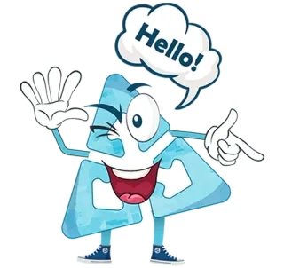 🤚 95fc7e85 Hello! cartoon, hello, greeting, friendly, triangle, waving, character telegram sticker