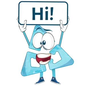 ✋ a95e1963 Hi! triangle, hi, greeting, cartoon, character telegram sticker