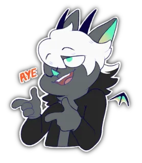 🔫 0cba68c9 AYE Cartoon, Anthro, Dier, Gebaar whatsapp sticker