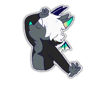 🦇 4a2be885 Furry, Draak, Cartoon, Schattig, Monster, Dier whatsapp sticker