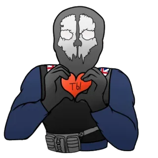❤️ 0884214f Ghost Call of Duty Ты Fantasma, Call of Duty, Crânio, Soldado, Coração, Você, Video game, Union Jack telegram sticker