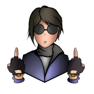 🖕 b461916a dedo do meio, ofensivo, gesto, desenho animado, personagem telegram sticker