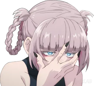 🫣 b4fb396c anime, garota, tímida, envergonhada telegram sticker