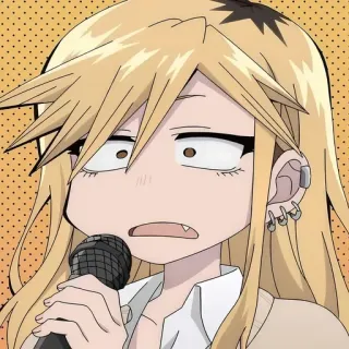 💈 46b9288d Anime, Mikrofon, Blonde Haare, Weiblich, Cartoon telegram sticker