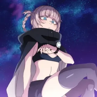 💈 a334efff Anime, Mädchen, Charakter, Illustration, Sitzend, Nacht telegram sticker