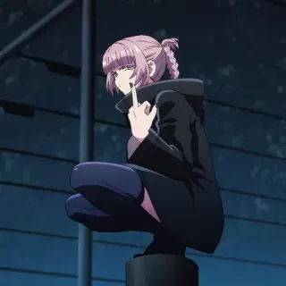 💈 de5fb62f Anime, Mädchen, Stinkefinger, Beleidigend telegram sticker