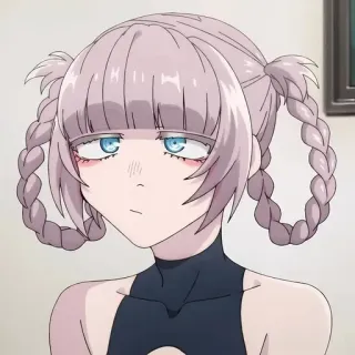 💈 f2b3cf56 Anime, Mädchen, Charakter, Zöpfe, Augen, Cartoon telegram sticker