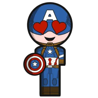 😍 0ad0cf2b Captain America 캡틴 아메리카, 마블, 슈퍼히어로, 만화책, 하트, 사랑 telegram sticker