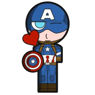 😘 9c9b8d6f Captain America 캡틴 아메리카, 슈퍼히어로, 마블, 만화, 만화영화, 스티커 telegram sticker