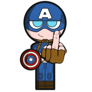 🖕 f8b7fa01 Captain America 캡틴 아메리카, 가운데 손가락, 슈퍼히어로, 마블 telegram sticker