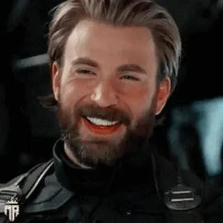 🛡 98272406 Captain America superheld, Marvel, Avengers, Captain America, Chris Evans, glimlach, filmkarakter telegram sticker