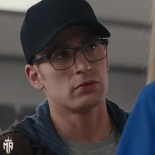 🛡 e1443cc6 Steve Rogers Chris Evans, Captain America, Marvel, Avengers, acteur, bril telegram sticker