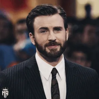 🛡 ff080072 Chris Evans acteur, beroemdheid, portret, man, stropdas, pak, knap telegram sticker